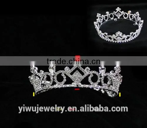 New Design Crystal Pageant Adult Crown Tiaras H172-145 photo-2