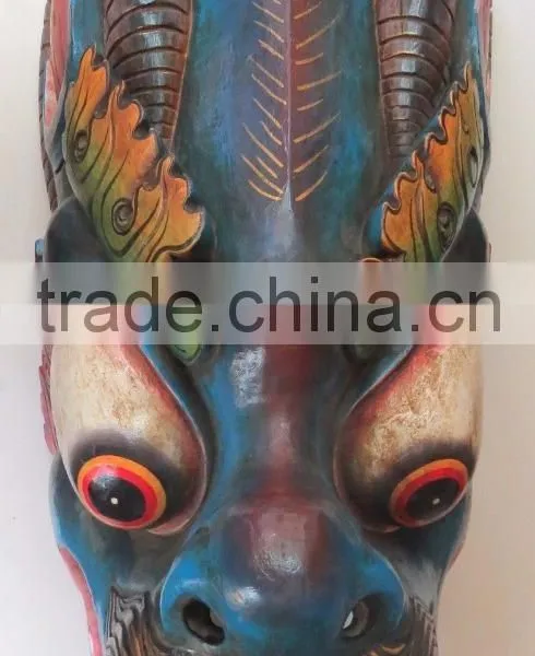 Dragon Mask Wall Hanging Decor Handmade in Nepal photo-4