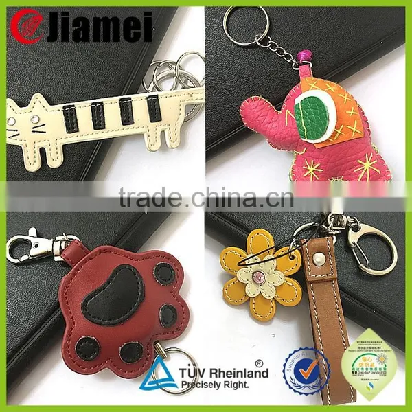 Keychain Leather Factory Cheap Custom Made Embossed Animal Leather Keychains photo-2