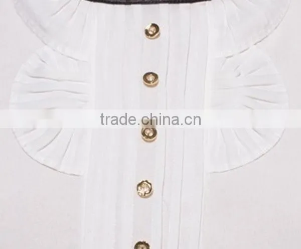 2015 Spring Latest Elegant New Model Fashion Round Neck Pullover Summer Blouses for Women photo-3