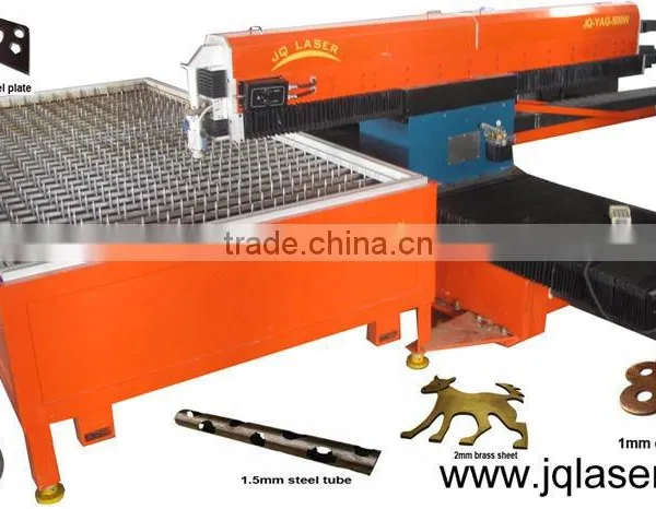 Laser machine cutting metal sheets computerized imagine shape