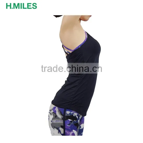 Black Gym Fitness Sport Spaghetti Strap Tank Top Vest Singlet for Running Training photo-2