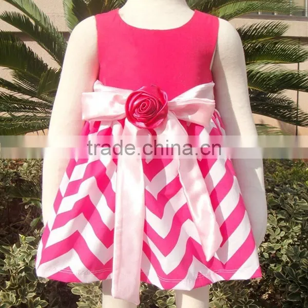 Cute Cheap Baby Cotton Dresses Rainbow Chevron Dress for Girls Children Baby Clothing Chevron Dress photo-4