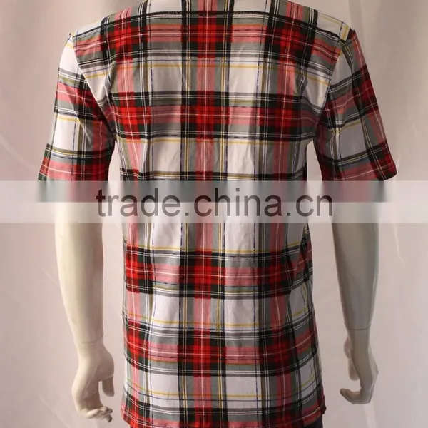 Cotton All Over Printed Tartan t Shirts Men photo-3