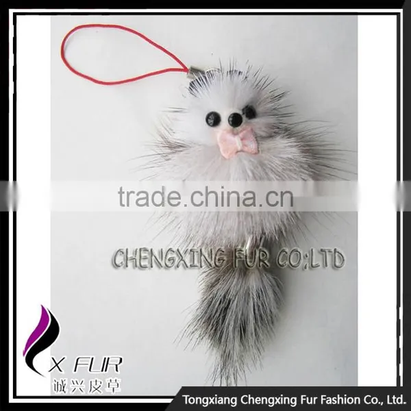 CX-P-15 Wholesale Genuine Mink Fur Charms Animal Phone Pendant photo-3