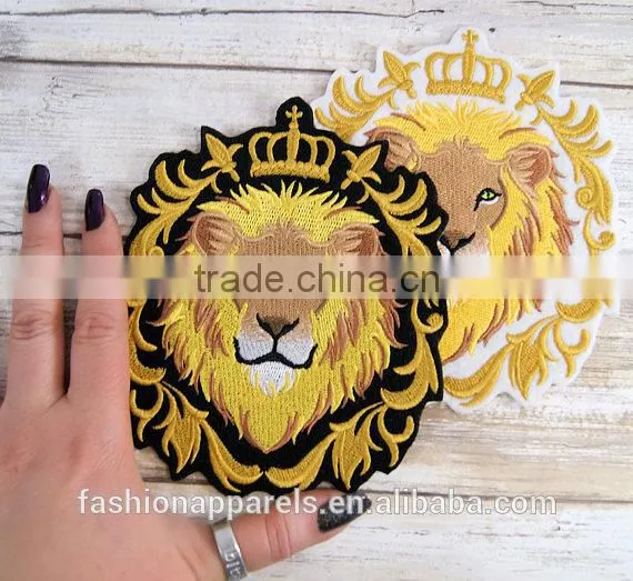 Custom High Quality Embroidered Lion Patch for Clothes Embroidery Patch Made in China Choose Size/color photo-5