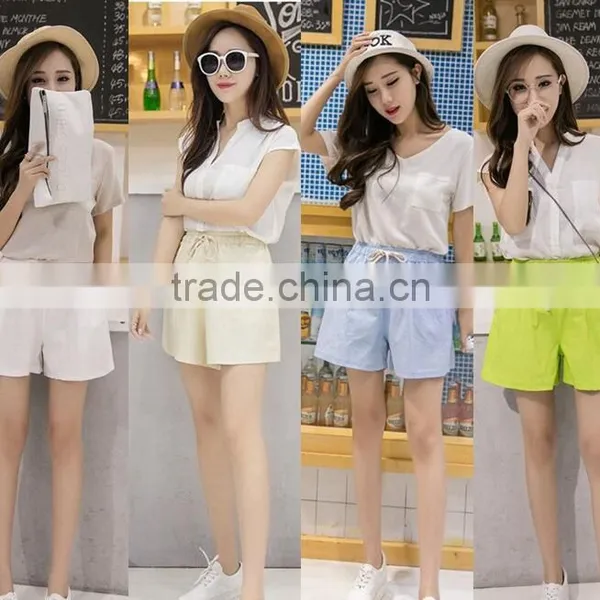 Hot Sale Womens Sports Shorts Gym Shorts With Pants Rope photo-2