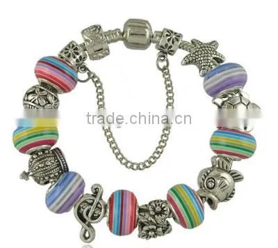 Vintage Big Hole Flower Beads Braided Bracelet Black Adjustable Rope Knot Bracelet for 2016 Promotional Items photo-2