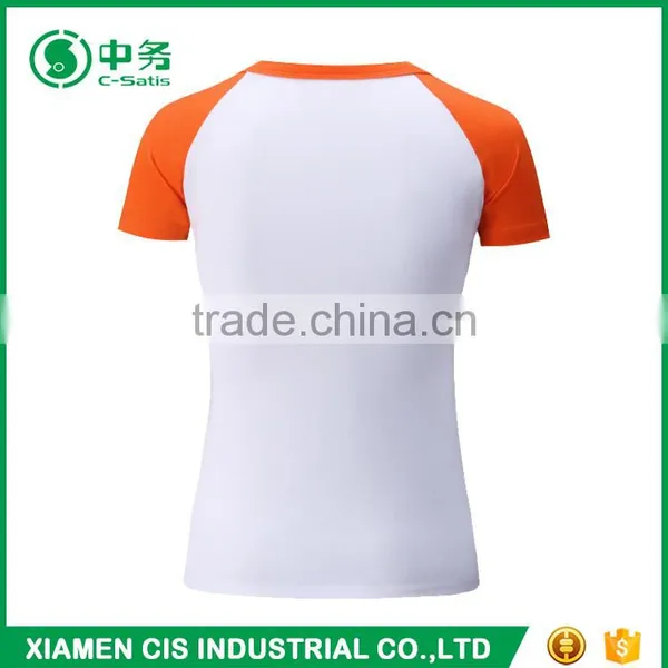 2017 New Design 200gsm Lycra Cotton Short Sleeve White T Shirt for Women photo-6
