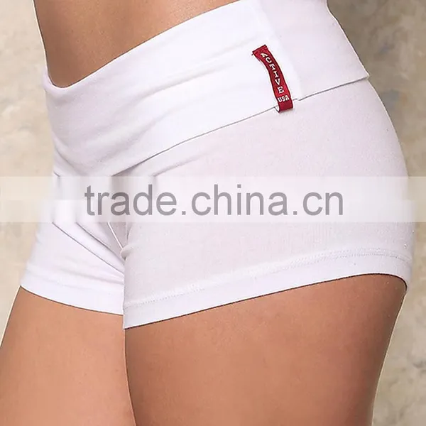 MGOO 2017 New Hot Yoga Seaseon Shorts For Women 95% Cotton 5% Spandex 180g White Shorts Custom Your Own Tags photo-3