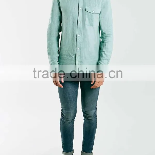 2016 Latest Dress Designs Mens Hemp Dress Linen Shirts photo-3