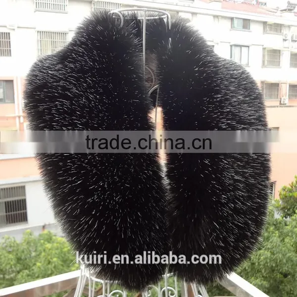 Factory Price Fur Trim/Faux Fur Natural Raccoon/fox Fur Large Fur Collar photo-3