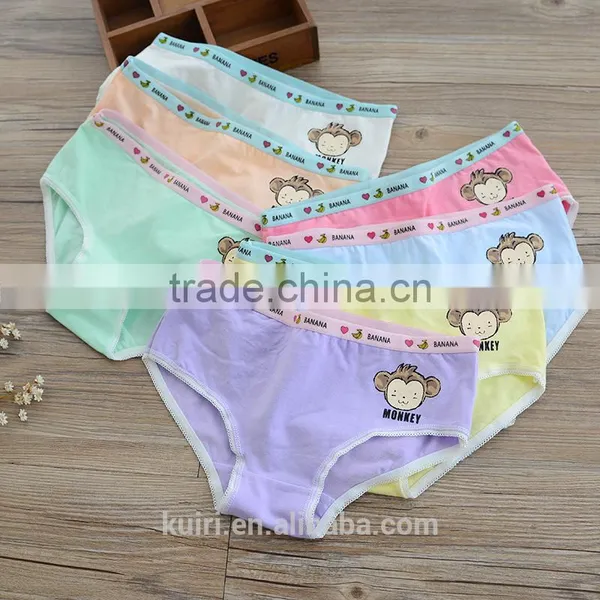 2017 New Cartoon Monkey Printing Underwear Young Girls Cotton Comfortable Pants photo-4