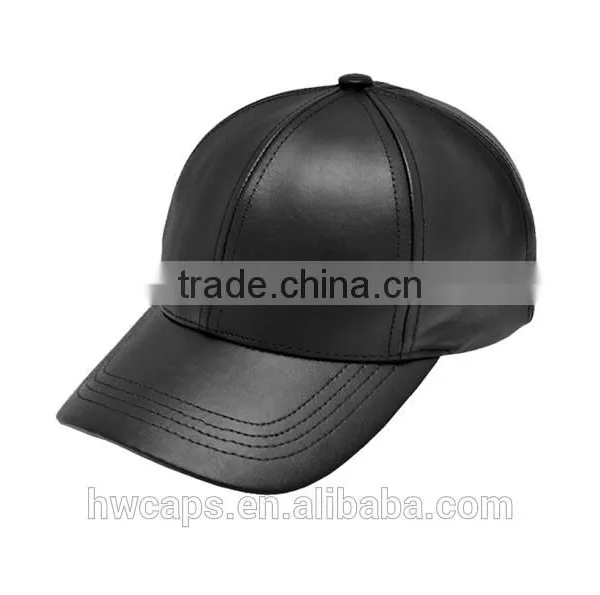 Custom Blank Fitted Leather Baseball Cap for Sale photo-2
