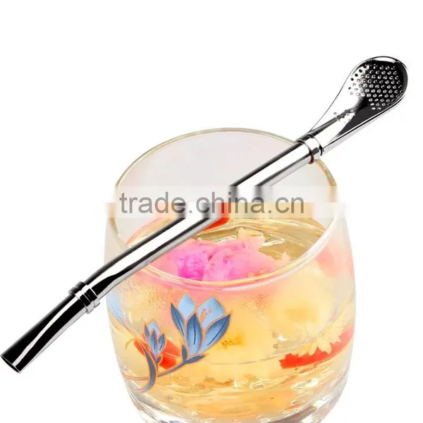 New Arrival Kitchen Tool 2PCS Metal Yerba Mate Drinking Straw With Cleaner Brush photo-3