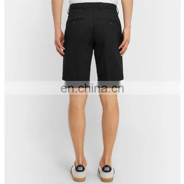 Dongguan Clothing Manufacturers Custom Slim-Fit Black Cotton-Drill Chino Shorts photo-2