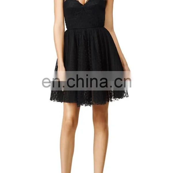 Design Sleeveless Black Tulle Classy and Flirty Ladies Party Dress 2016 photo-2