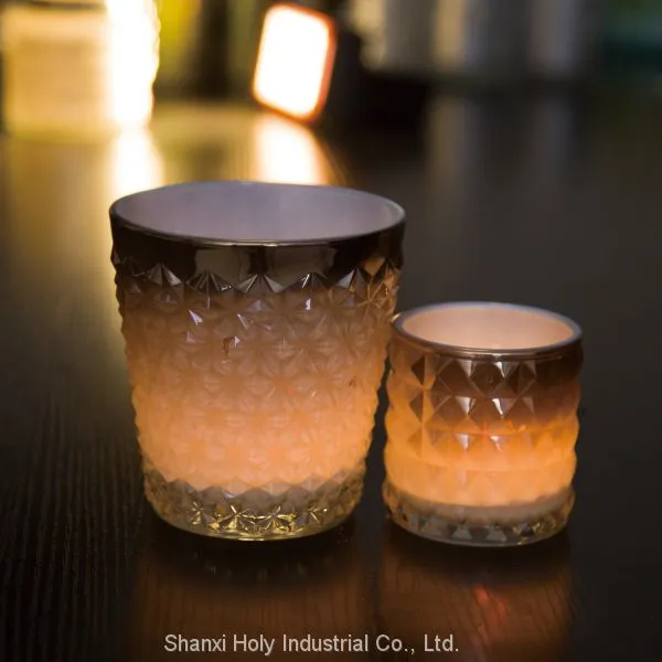 New Design 2pcs Cray Candle Holder Set Glass Candle Holder