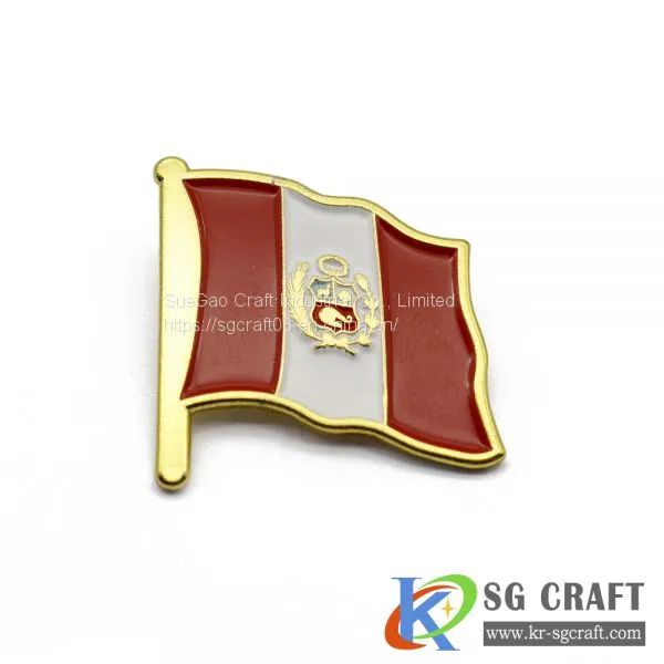 Wholesale Custom High Quality Hard Enamel Flag Metal Lapel Pin