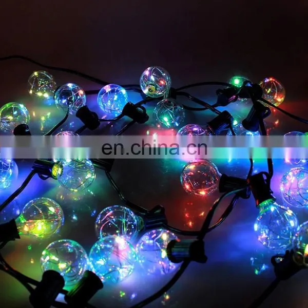 LED G40 Copper Wire Globe String Light With Low Voltage String Light Clear Bulbs 12Bulbs 12ft photo-6