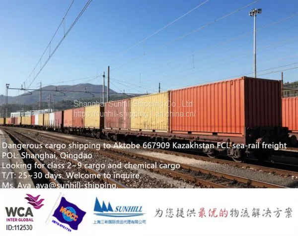 Shanghai to Aktobe 667909 Container Freight Rate for Dangerous Cargo Shipping Logistics