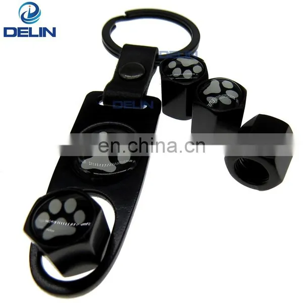 Motorbike Logo Valve Stem Caps Black Tire Valve Stem Air Caps Cover and Keychain Spanner photo-2