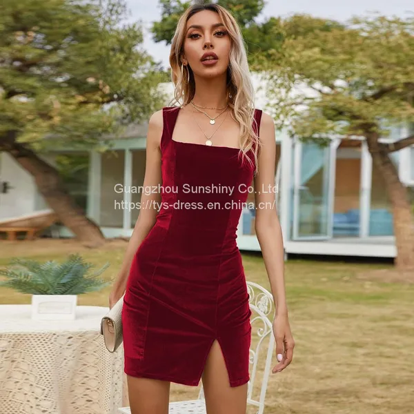 Solid color fashion sexy women dress
