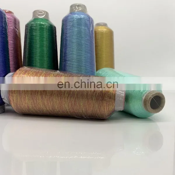 Wholesale Ribbon Embroidery Polyester Anti Rayon Golden Silver Color M/MX/MS/L Type Lurex Metallic Knitting Yarn photo-2