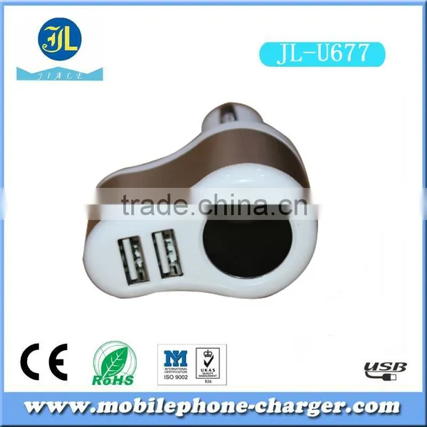 High Efficiency Universal Car Charger Usb Car Cigarette Socket Power 2 Port Usb Charging 3.1 Amp Car Charger photo-5