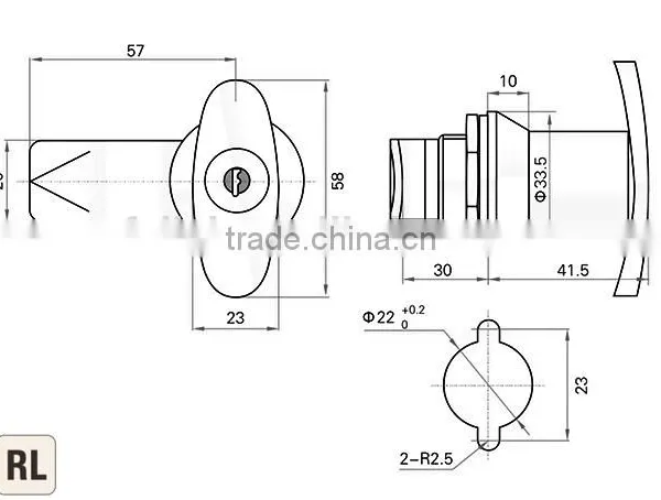 CE RoHS 2015 FEILEI MS302-1 Wenzhou Factory Sell Zinc Alloy Safety Cabinet T Oval Handle Lock With Key photo-5