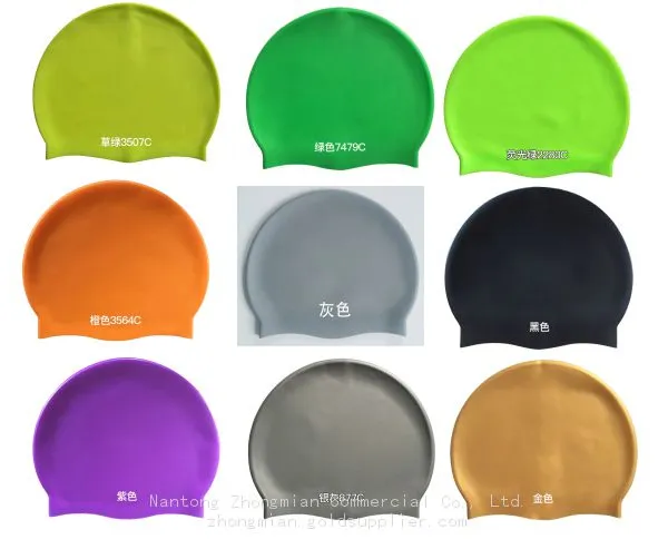 OEM Printed Silicone Swim Cap for Kids and Adults Sizes photo-3