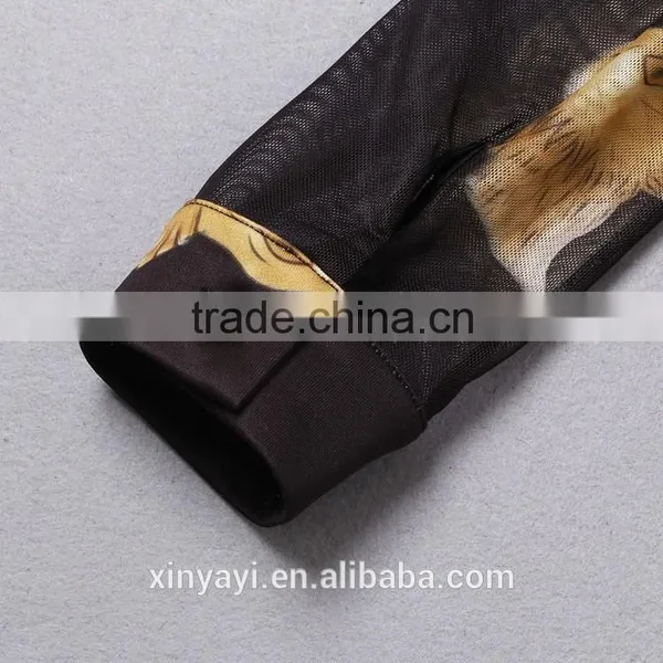 OEM Autumn Winter Female Europe and the United States Style With Printed Skirt Leisure Dress Made in China photo-3