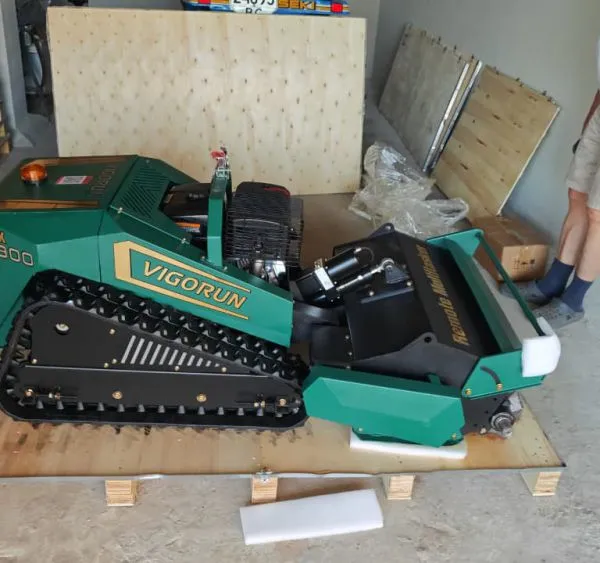 Orchard Farm Roadside Grass Management Remote Mulcher Gasoline Flail Mower Crawler Brush Cutter Machine photo-3