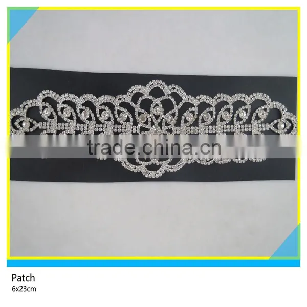Rhinestone Cup Chain Jewelry Applique Sew on Glass Stone Chain Trimming Patch 6x21.5cm photo-6