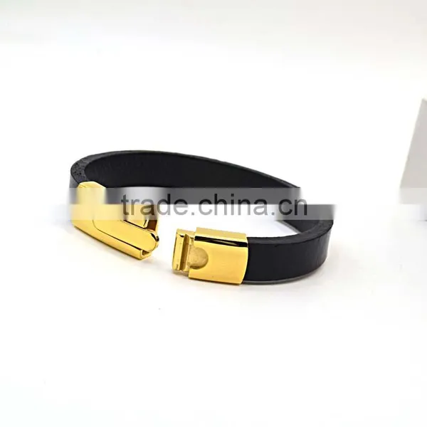 2016 New Fashion Customize Genuine Leather Bracelet For Man Magnetic Punk Bracelet photo-4