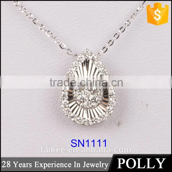 Factory Handdcrafted Custom Sparkle Design Silverengagement Necklace Set photo-6