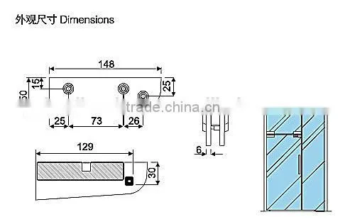 V-500E Hot Sale Glass Door Patch Fitting, Glass Door Clamp for South America Market photo-2