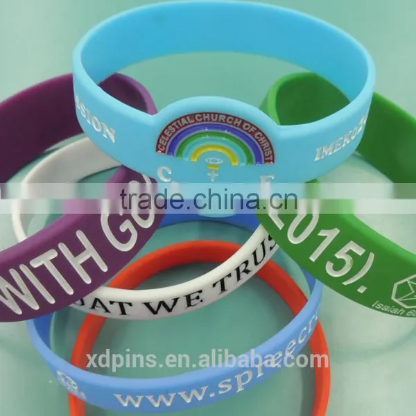 Custom Logo /Size Rainbow Silicone Wristbands photo-2