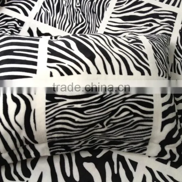2015 New Design 3 Pcs Set 100% Polyester Flannel Zebra Skin Printed Pattern photo-2