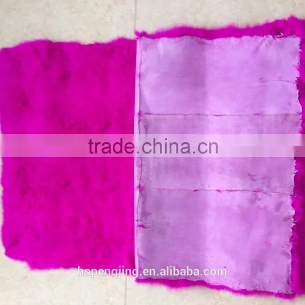 Dyed Hot Pink and White Color Rabbit Fur Plate With Good OEM Service and Customed Size photo-4