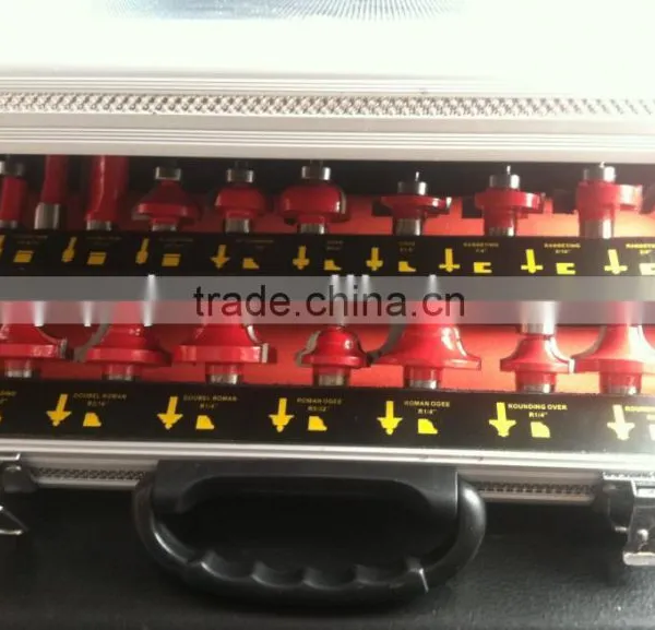 TC-035B 12mm Shank 35PCS Red Colour TCT Router Bit Set In Aluminum Carrying Case Quality Choice photo-5