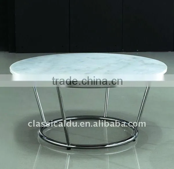 Round Glass Top Stainless Steel Coffee Table CT-075 photo-2