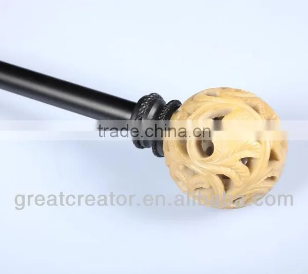 High End Curtain Rods With Decorative Open Work Ball Curtain Finials photo-5