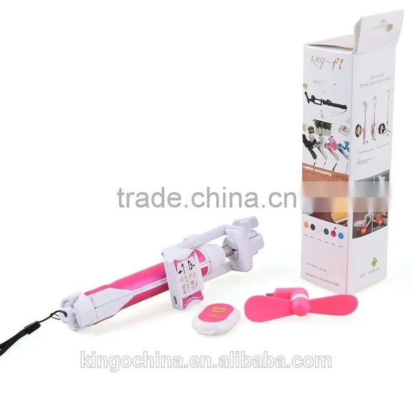 Newest Bluetooth Selfie Stick With Fan Monopod Tripod for Cell Phone photo-3