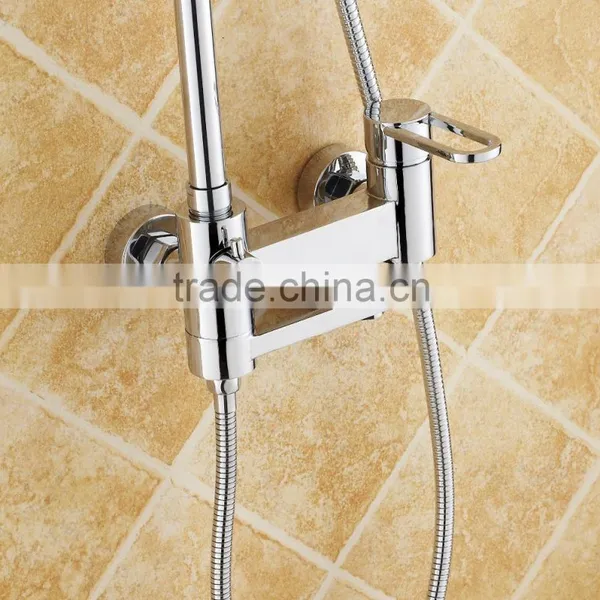Brass Square Hard Tube Shower Mixer Set/wall Mounted Bath Shower Faucet photo-2