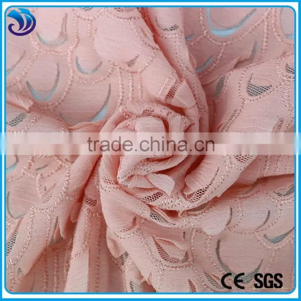 Wholesale Polyester Chiffion Mesh Laser Embroidery Fabrics Used for Dressing photo-2