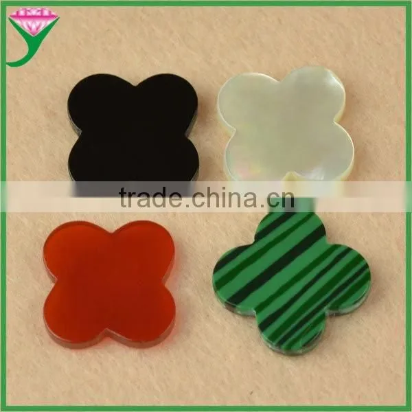 Good Quality Cheap Price Rough Four Leaf Clover Flower Cut Loose Green Malachite Gemstone for Jewelry Marking photo-4