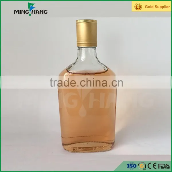 350ml Flat Glass Wine Bottle For Vodka Alcohol Liquor With Screw Aluminum Caps