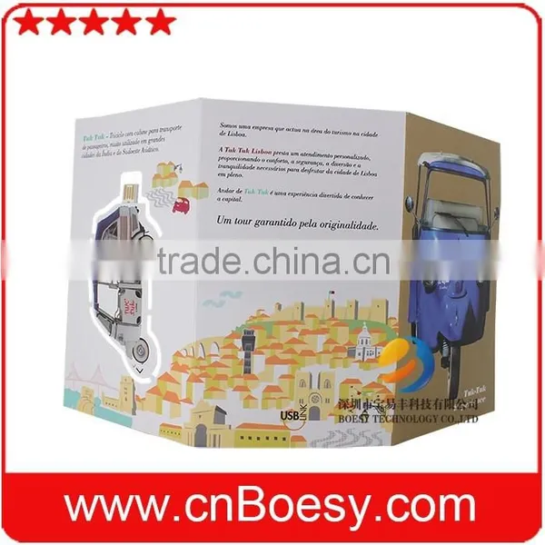 280x113MM Size CMYK Printing 300gsmx2 Coated Paper USB Drive photo-2