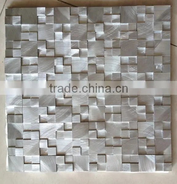 12x12 Inches Silver Aluminium 3d Metal Mosaic Tile Quality Choice